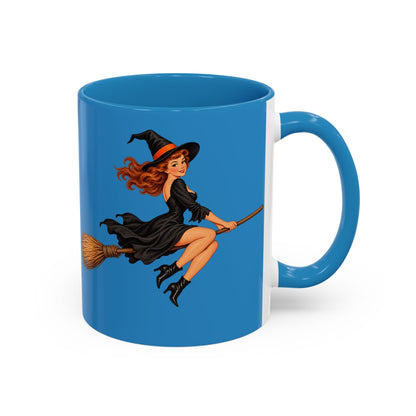 Hazel Hex Blue Accent Mug by CreepyCrafts.boo