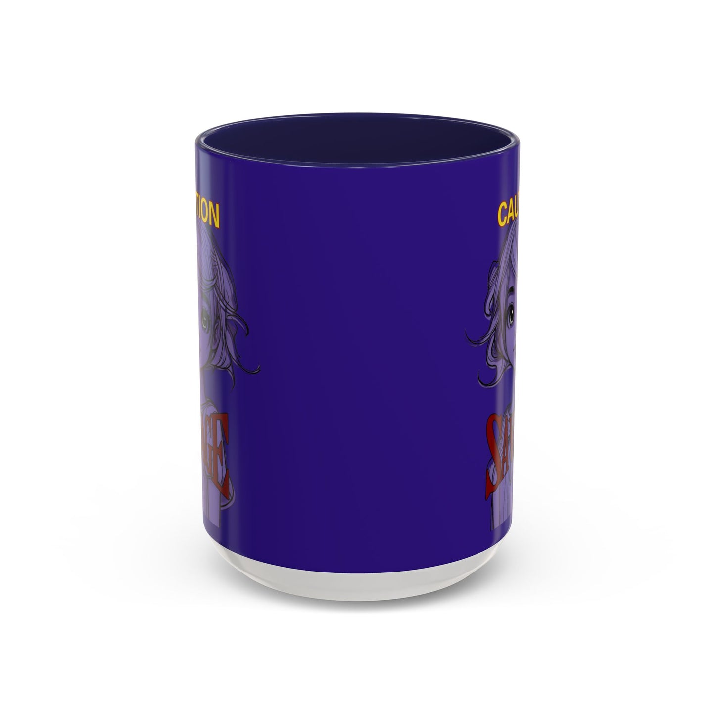 Caution, Savage Dark Purple Accent Mug by cypherpunkgear.com