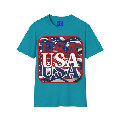 Red WHITE and Blue USA Patriot Dark colors Unisex T-Shirt by cypherpunkgear.com