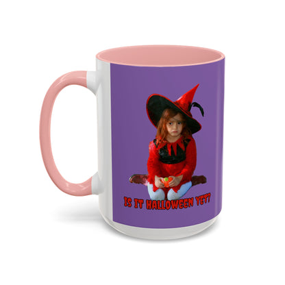 Is it Halloween yet? Light Purple Accent Mug by CreepyCrafts.boo