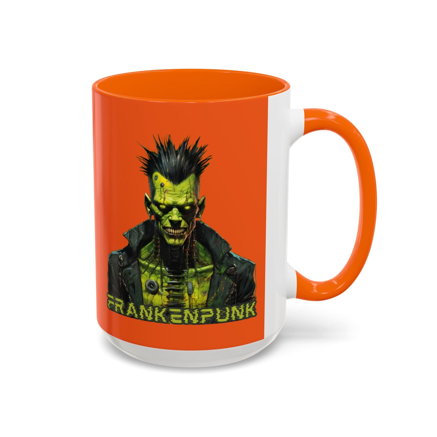 Frankenpunk Orange Accent Mug by CreepyCrafts.boo