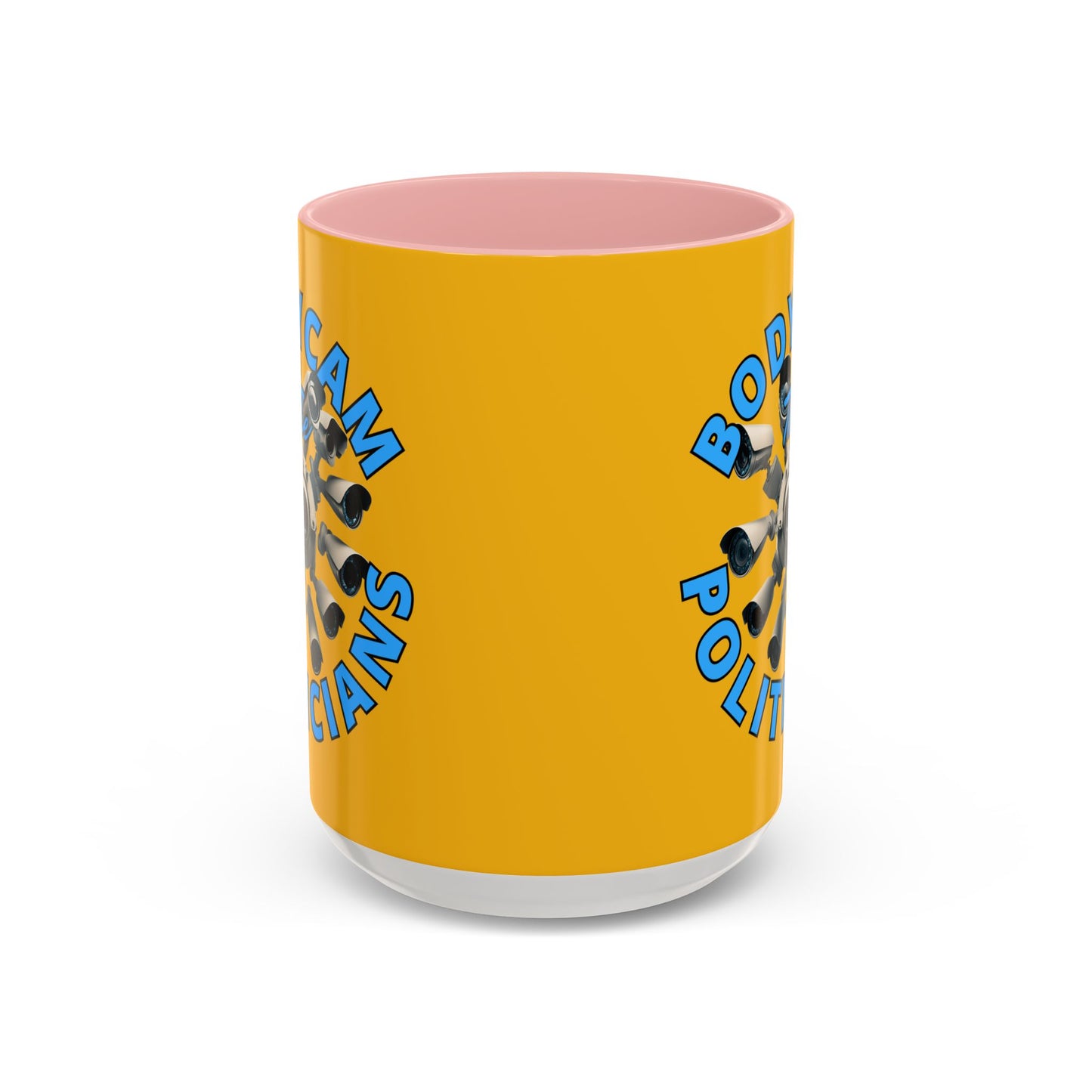 Bodycam the Politicians Cameras Yellow Accent Mug by cypherpunkgear.com