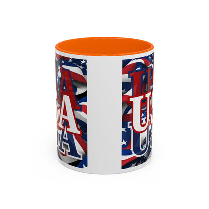 USA White font Center Patriot Accent Mug by cypherpunkgear.com