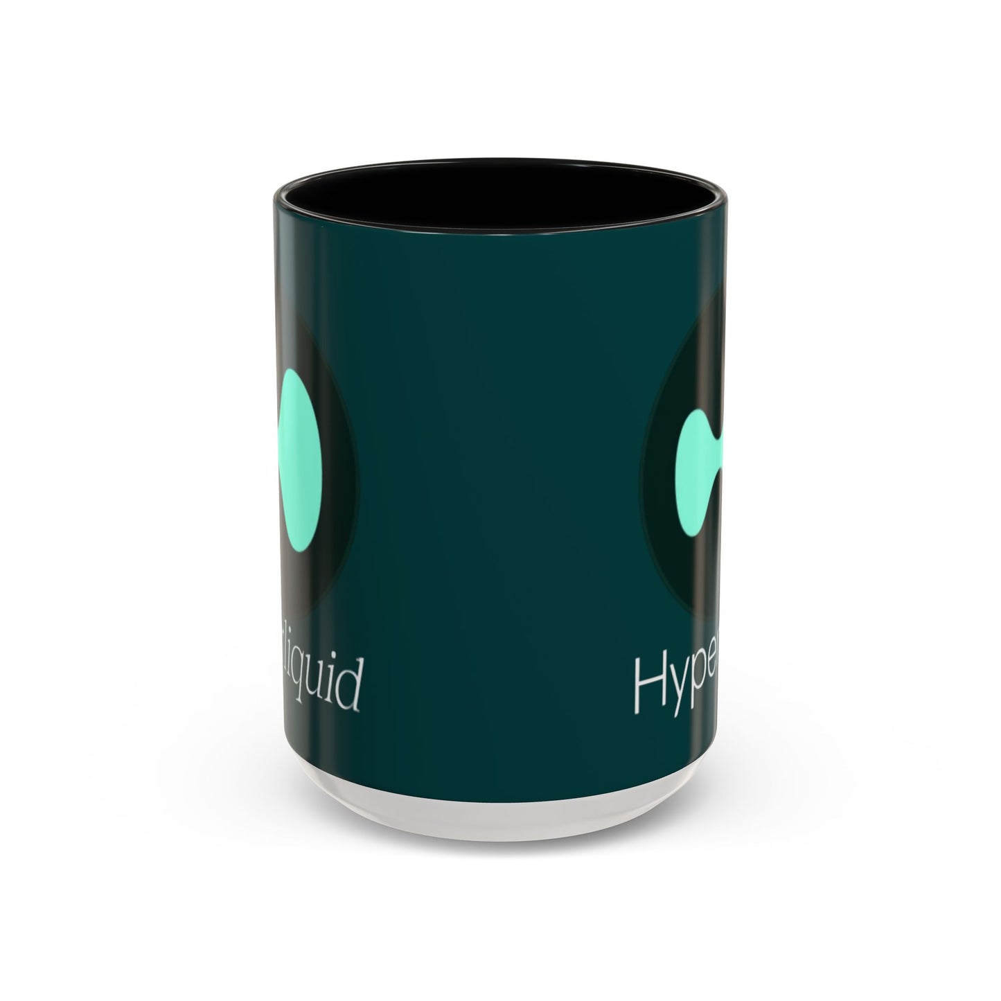 Hyperliquid White font Dark Hyperliquid Accent Mug by cypherpunkgear.com