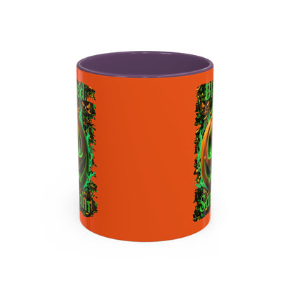 Blessed Samhain Green Jack Orange Accent Mug by CreepyCrafts.boo