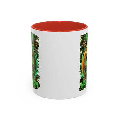 Happy Halloween Green Jack White Accent Mug by CreepyCrafts.boo