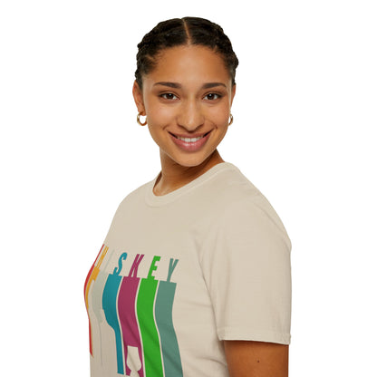 Whiskey spelled with an 'e' Light colors Unisex T-Shirt by cypherpunkgear.com