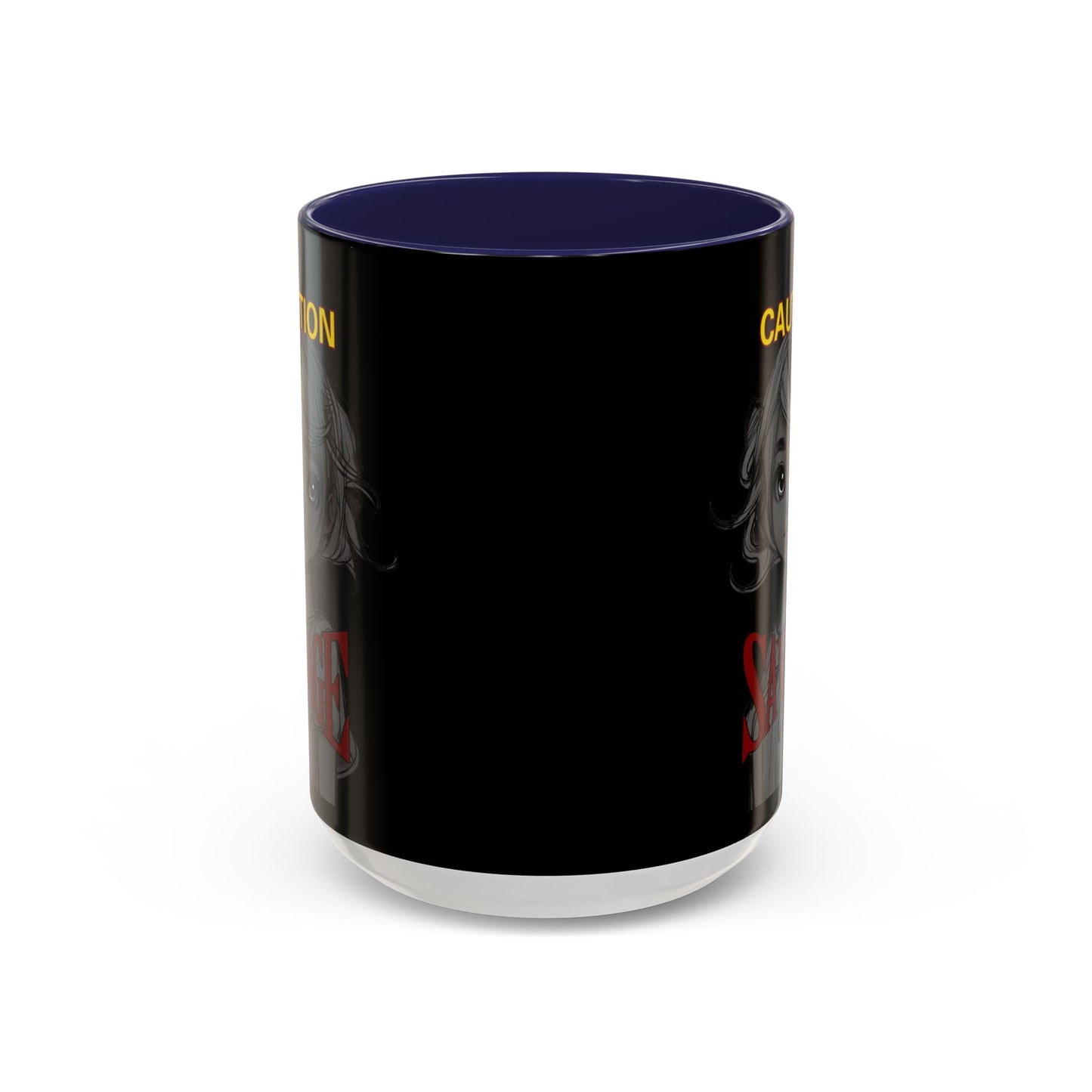 Caution, Savage Black Accent Mug by cypherpunkgear.com