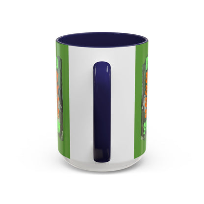 Spooky Blessed Samhain Ghost Green font Accent Mug by CreepyCrafts.boo