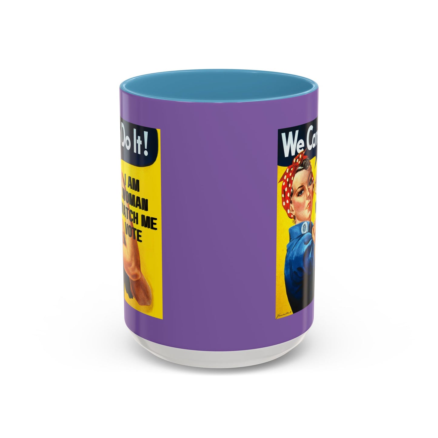 I Am Woman Watch Me Vote Rosie Light Purple Accent Mug by cypherpunkgear.com
