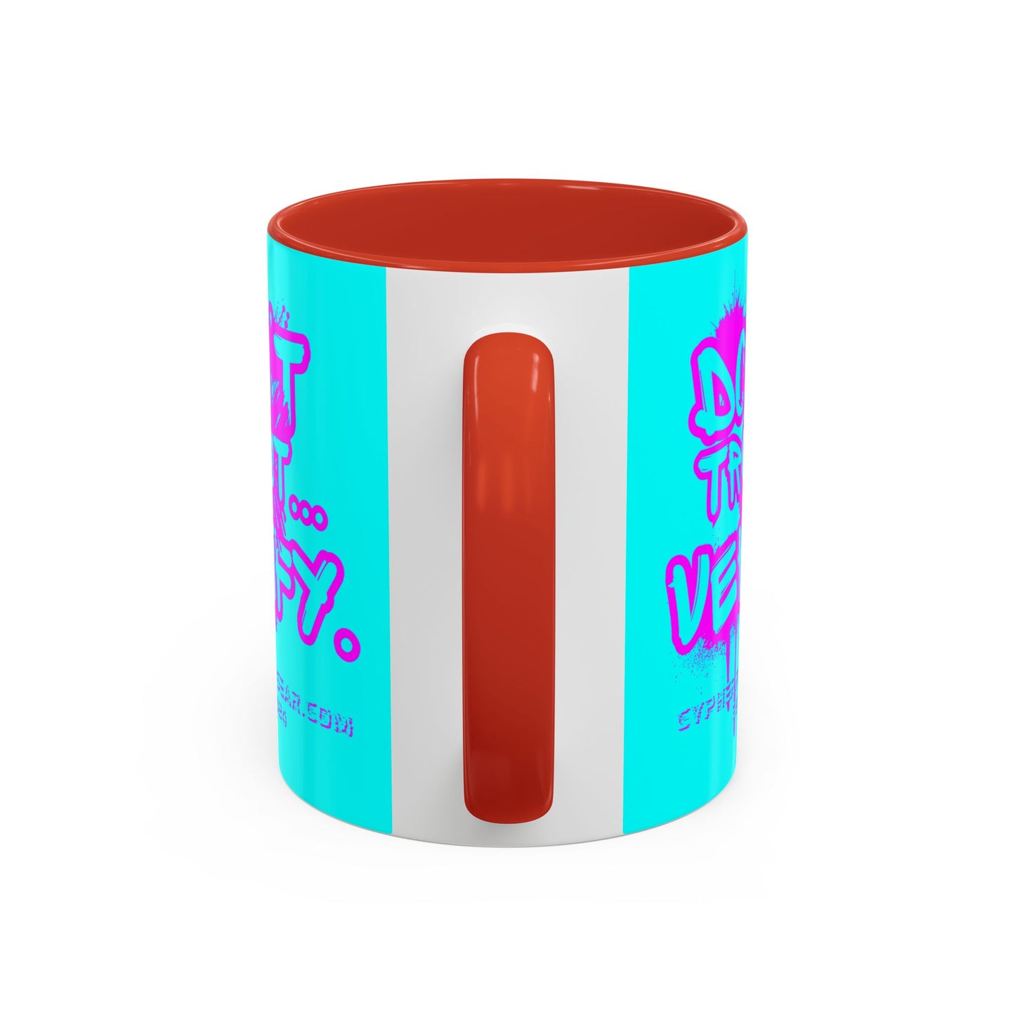 Don't Trust...Verify. Cyan Accent Mug by cypherpunkgear.com
