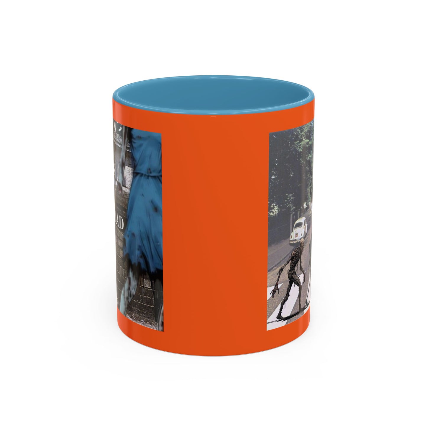 2-sided, Scabby Road Orange Accent Mug by CreepyCrafts.boo
