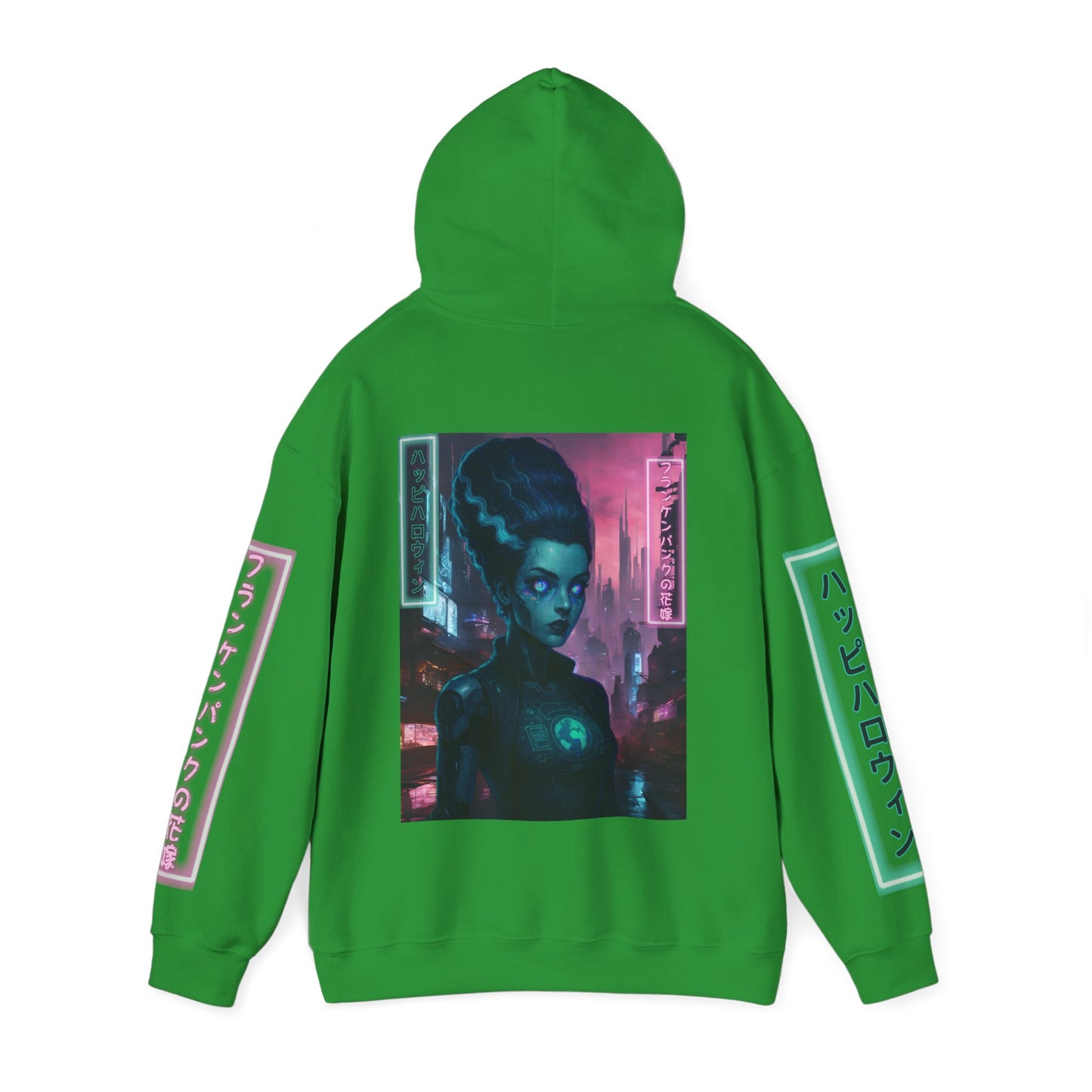Neon Bride of Frankenstein Hoodie Unisex Hooded Sweatshirt by CreepyCrafts.boo