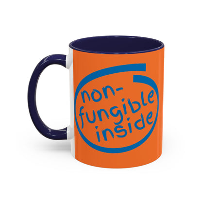 Non-Fungible Inside Orange Accent Mug by cypherpunkgear.com