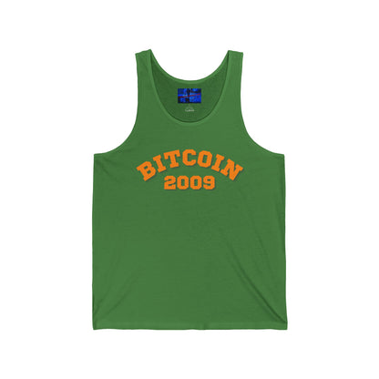 Bitcoin 2009 Unisex Jersey Tank Top by cypherpunkgear.com
