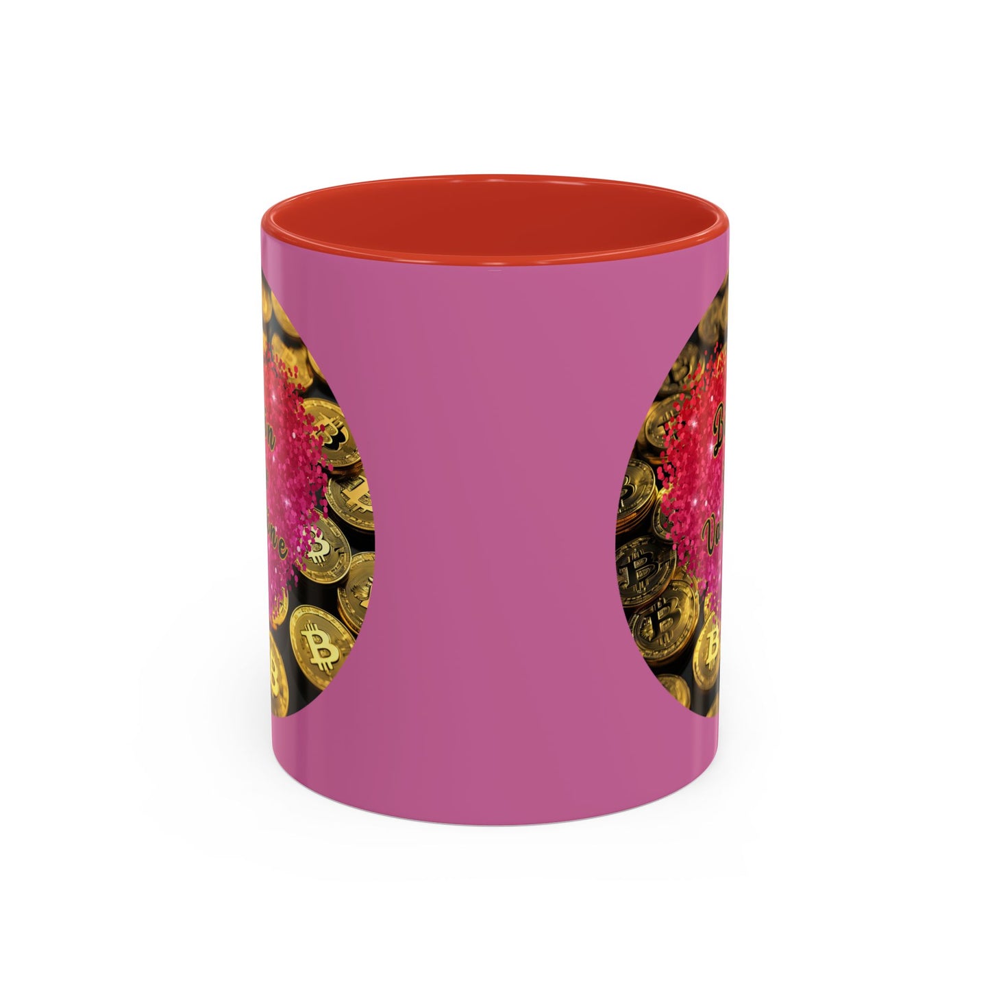Bitcoin is My Valentine Pink Accent Mug by cypherpunkgear.com