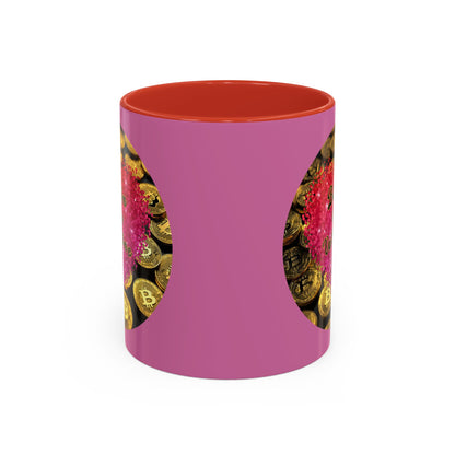 Bitcoin is My Valentine Pink Accent Mug by cypherpunkgear.com