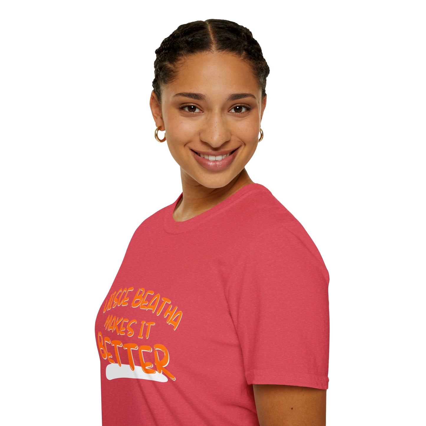 Uisce Beatha makes it better Orange font Light colors Unisex T-Shirt by cypherpunkgear.com