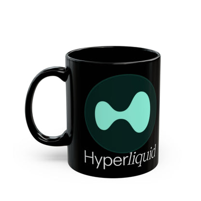 Hyperliquid White font Black Mug by cypherpunkgear.com