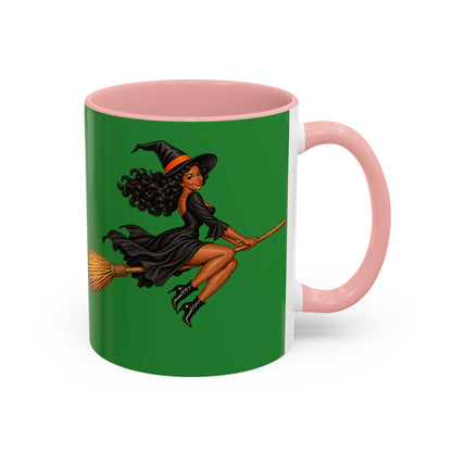 Velvet Vex Green Accent Mug by CreepyCrafts.boo