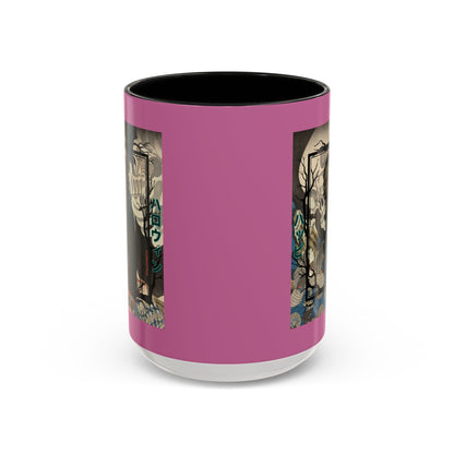 Yōkai Happy Halloween Pink Accent Mug by CreepyCrafts.boo