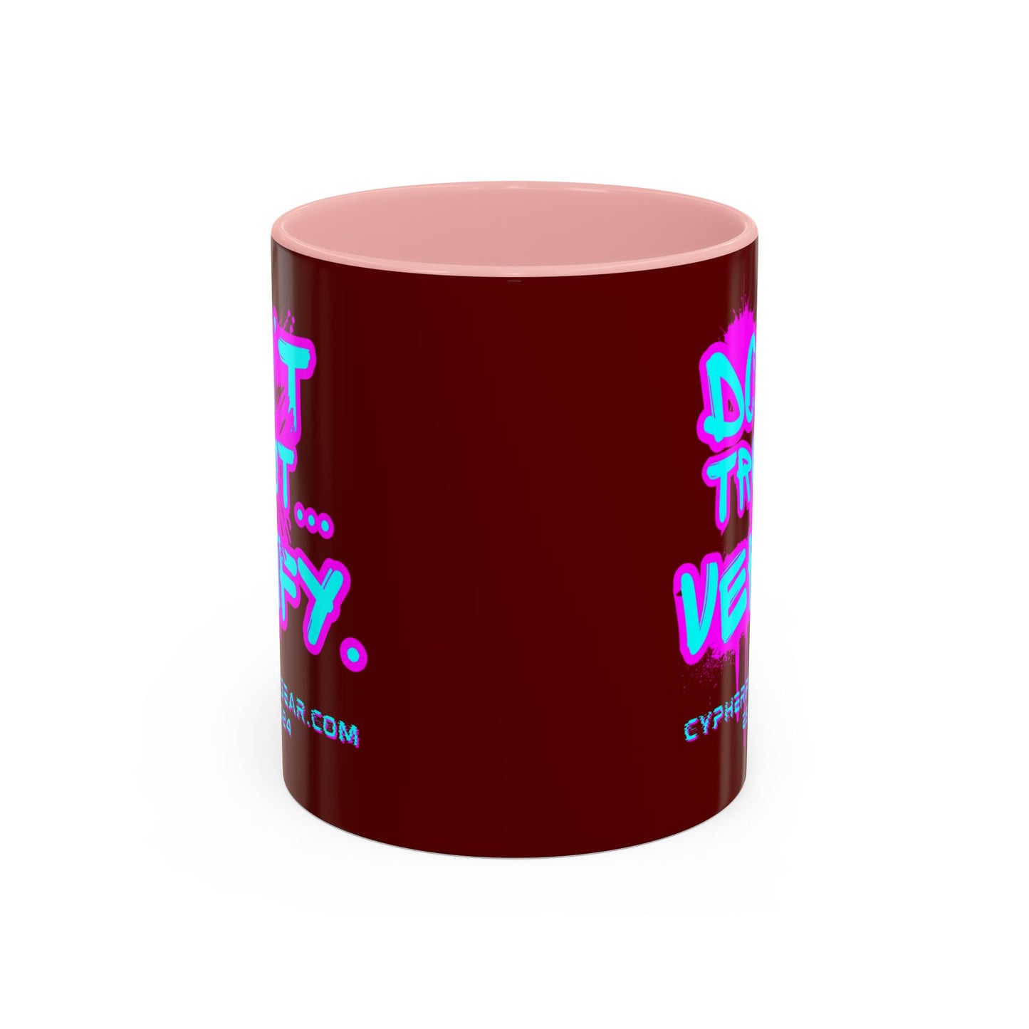 Don't Trust...Verify. Red Accent Mug by cypherpunkgear.com