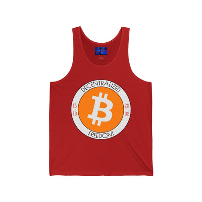 Bitcoin: ¡Libertad descentralizada por cypherpunkgear! Camiseta sin mangas unisex