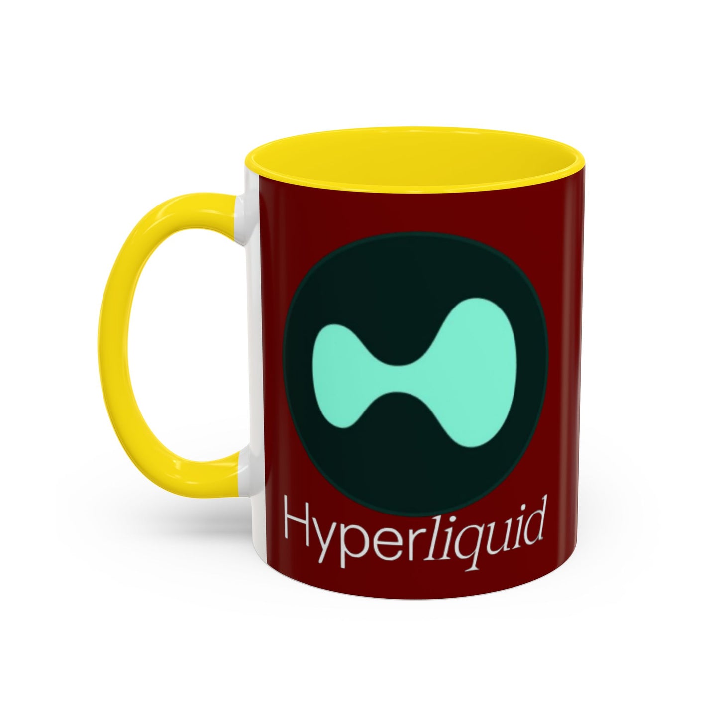 Hyperliquid White font Red Accent Mug by cypherpunkgear.com