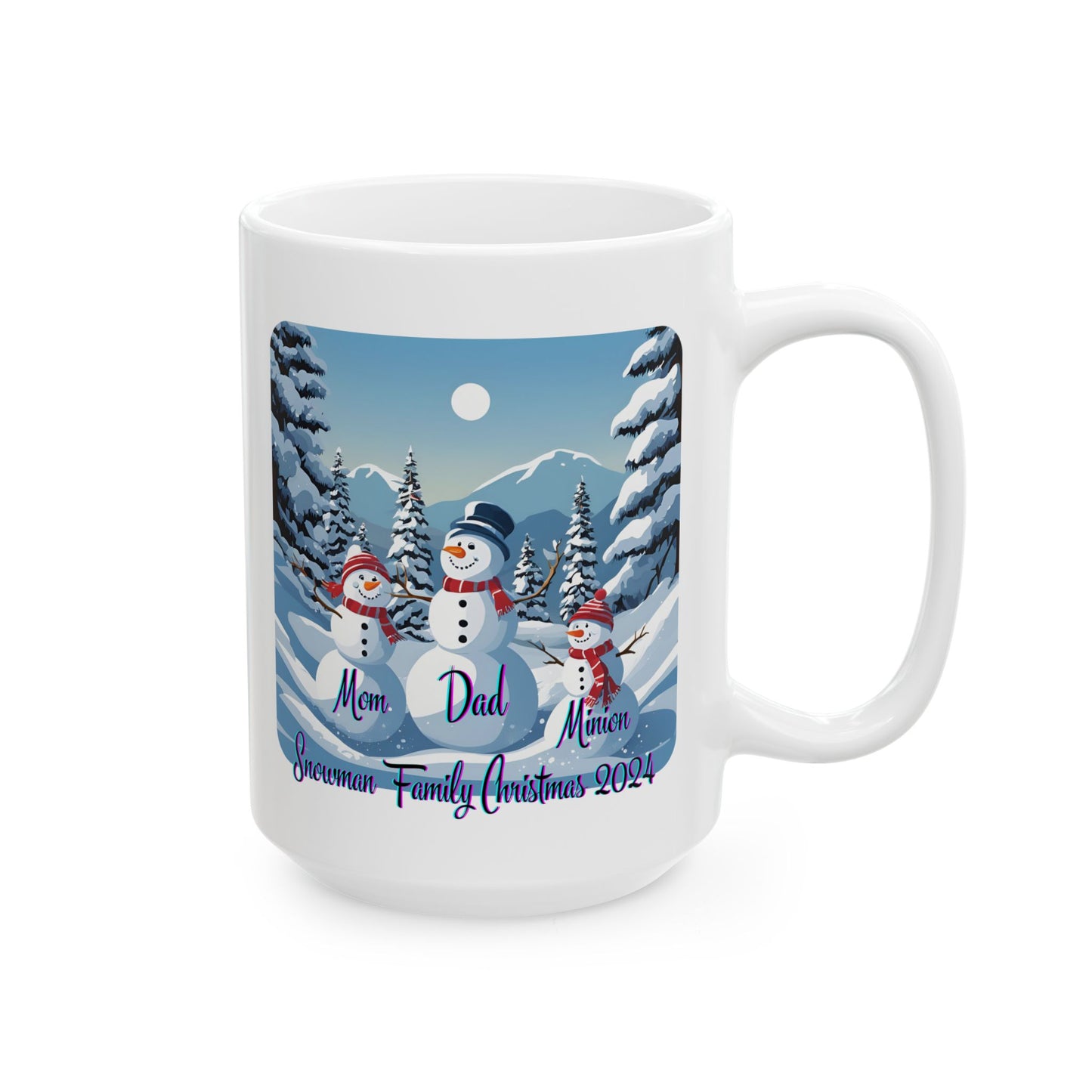 Snowman Family of 3 White Mug by cypherpunkgear