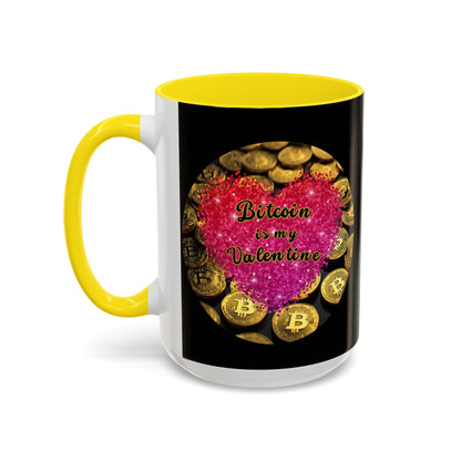 Bitcoin is My Valentine Black Accent Mug by cypherpunkgear.com