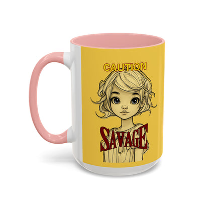 Caution, Savage Yellow Accent Mug by cypherpunkgear.com