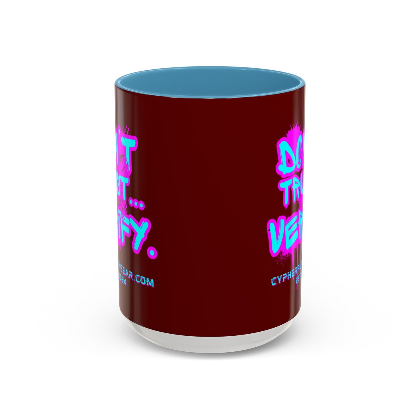 Don't Trust...Verify. Red Accent Mug by cypherpunkgear.com