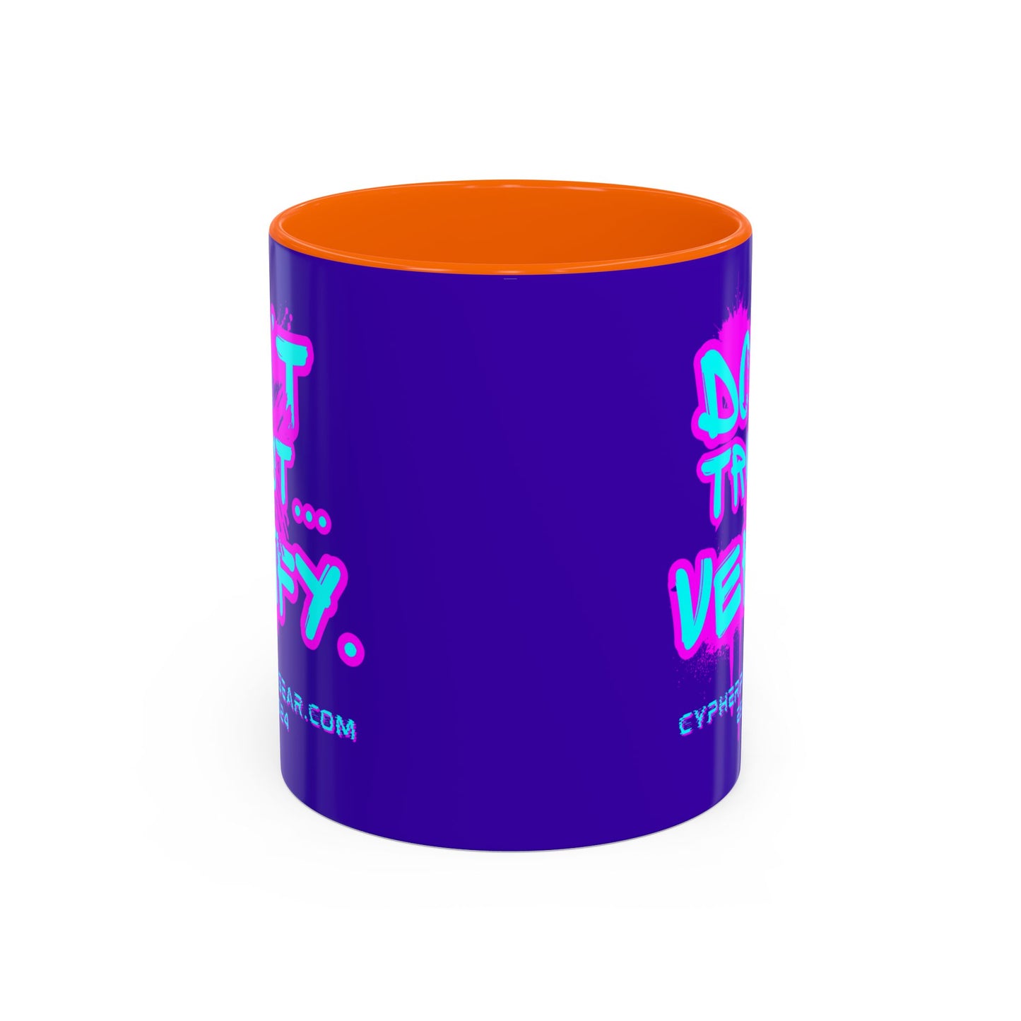 Don't Trust...Verify. Dark Purple Accent Mug by cypherpunkgear.com