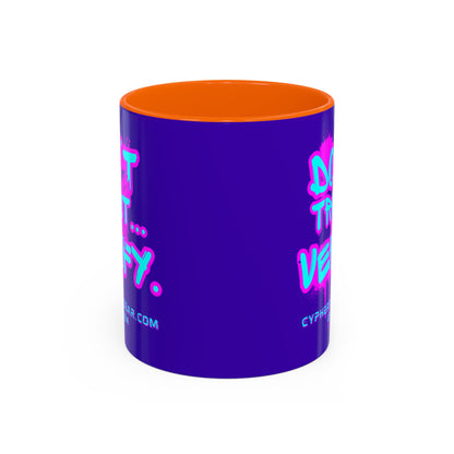 Don't Trust...Verify. Dark Purple Accent Mug by cypherpunkgear.com