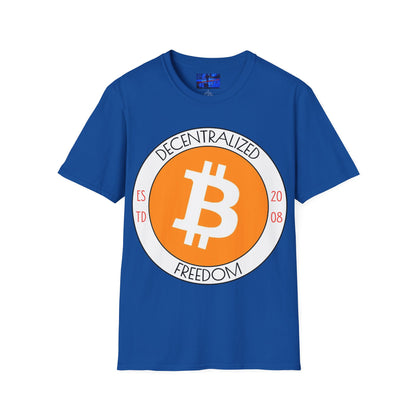 Bitcoin Decentralized Freedom Dark colors Unisex T-Shirt by cypherpunkgear.com