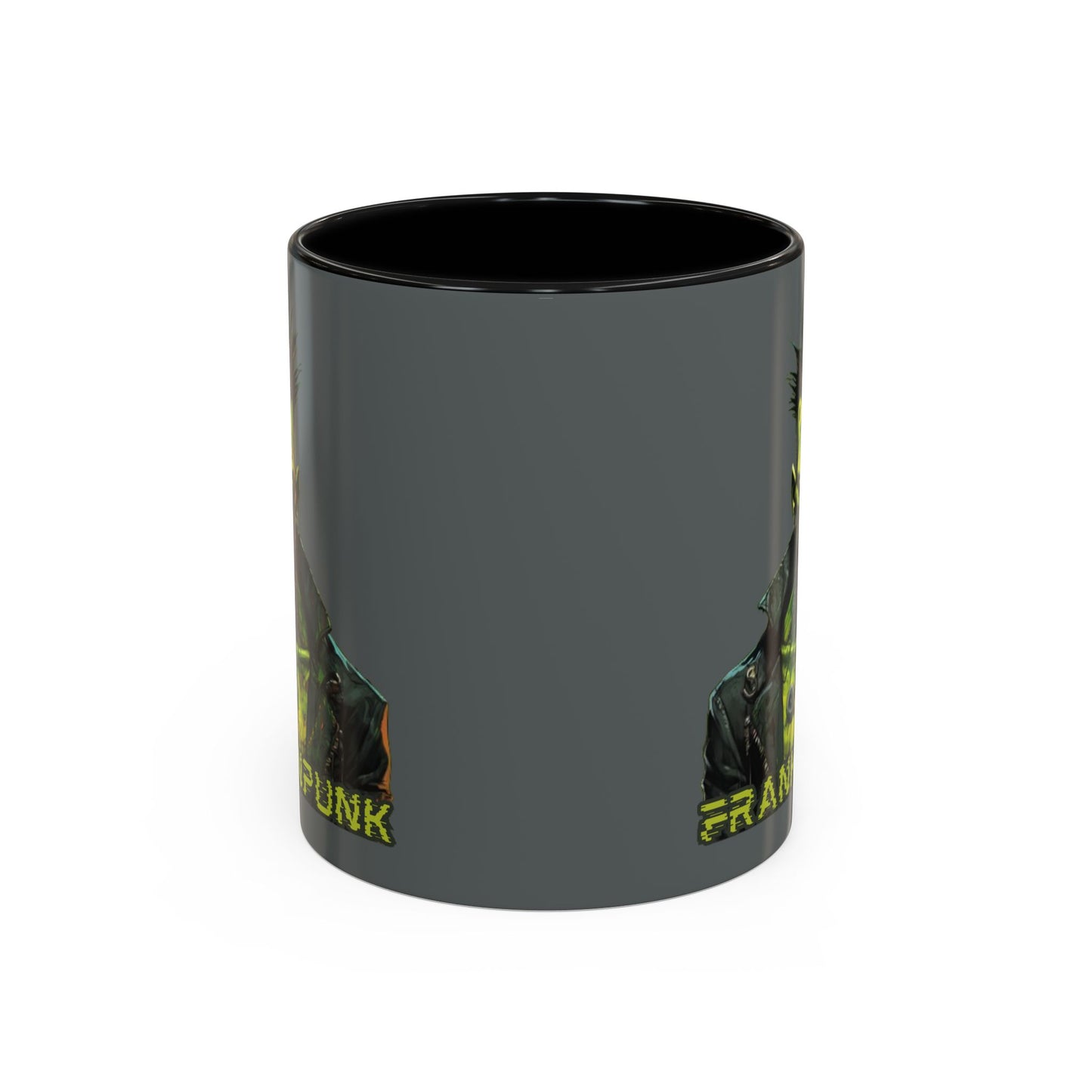 Frankenpunk Grey Accent Mug by CreepyCrafts.boo