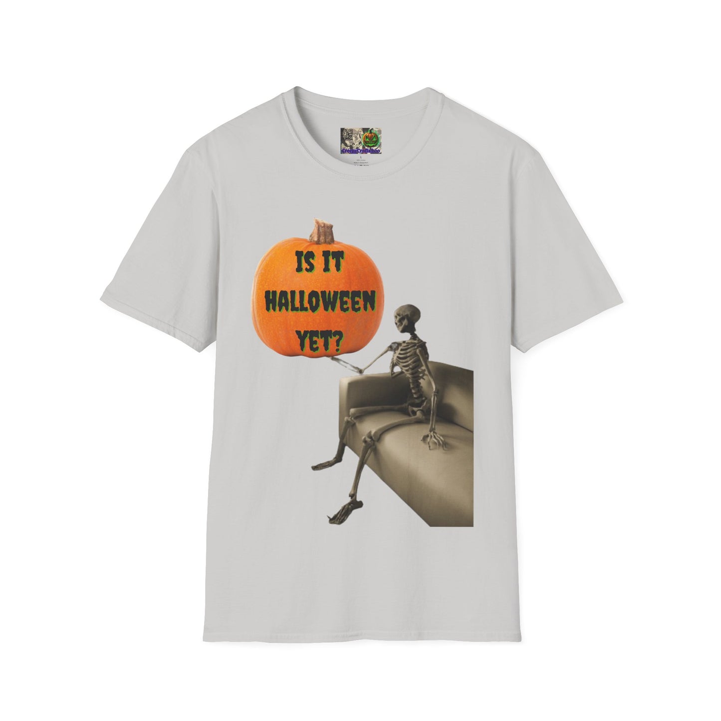 Is it Halloween yet? Skeleton's Pumpkin Light colors Unisex T-Shirt by CreepyCrafts.boo