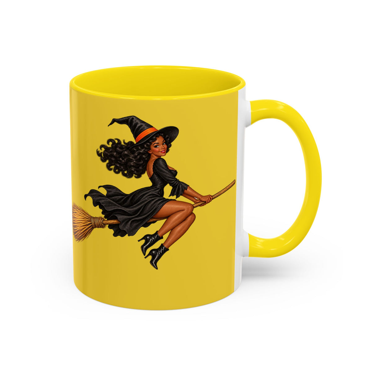 Velvet Vex Yellow Accent Mug by CreepyCrafts.boo