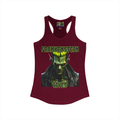 Frankenstein Lives Women's Racerback Tank Top by CreepyCrafts.boo