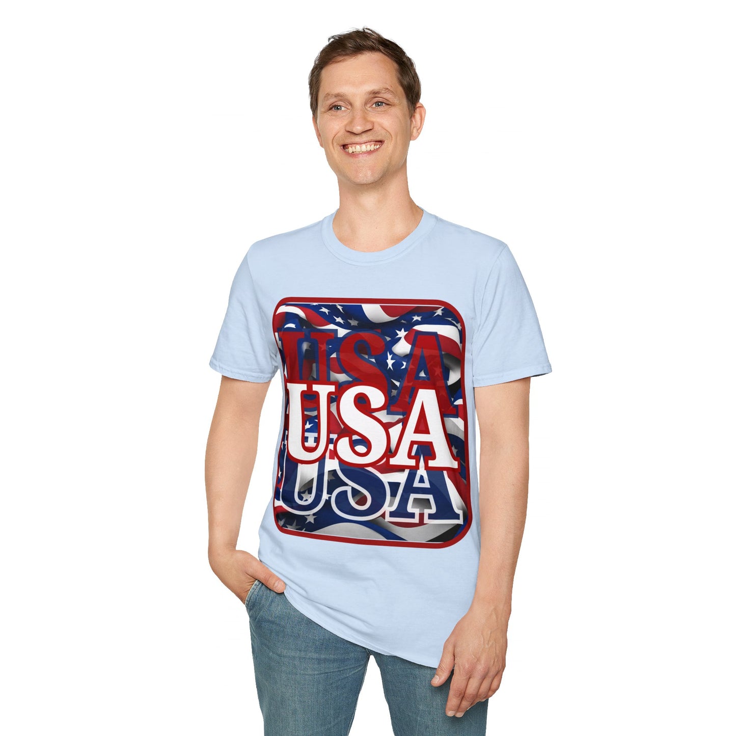 Red WHITE and Blue USA Patriot LTcolors Unisex T-Shirt by cypherpunkgear