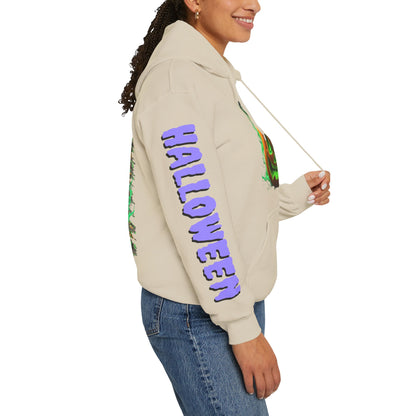 Happy Halloween Green Jack Hoodie Unisex Hooded Sweatshirt by CreepyCrafts.boo