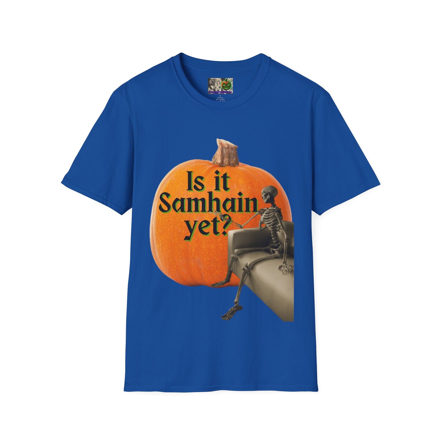 Is It Samhain Yet? Skeleton's Giant Pumpkin Dark colors Unisex T-Shirt by CreepyCrafts.boo