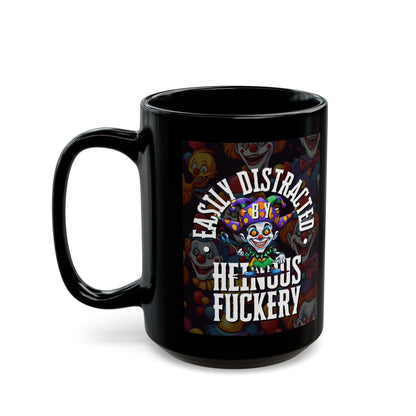 Easily Distracted by Heinous Fuckery Little Jinx Black Mug by cypherpunkgear.com