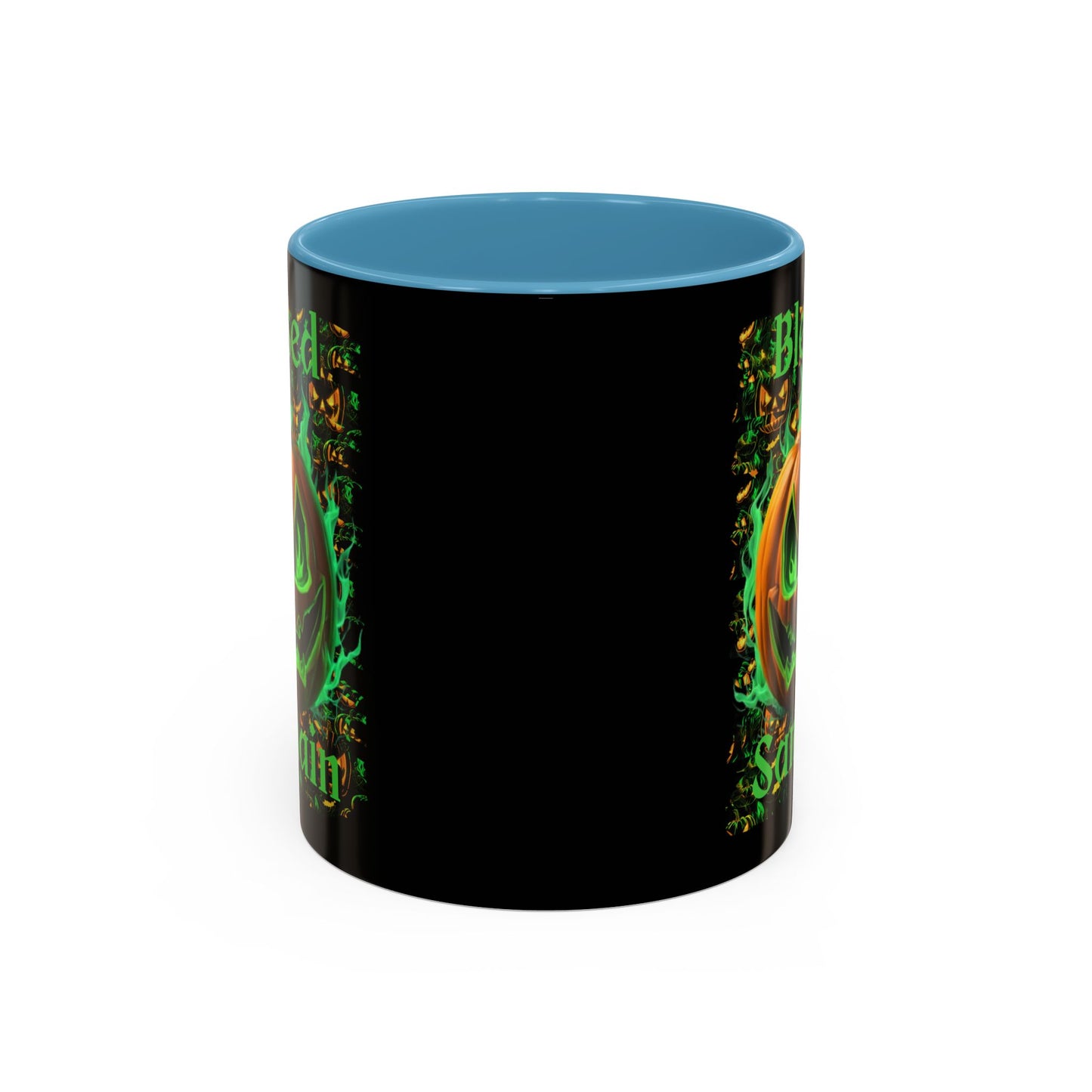 Blessed Samhain Green Jack Black Accent Mug by CreepyCrafts.boo