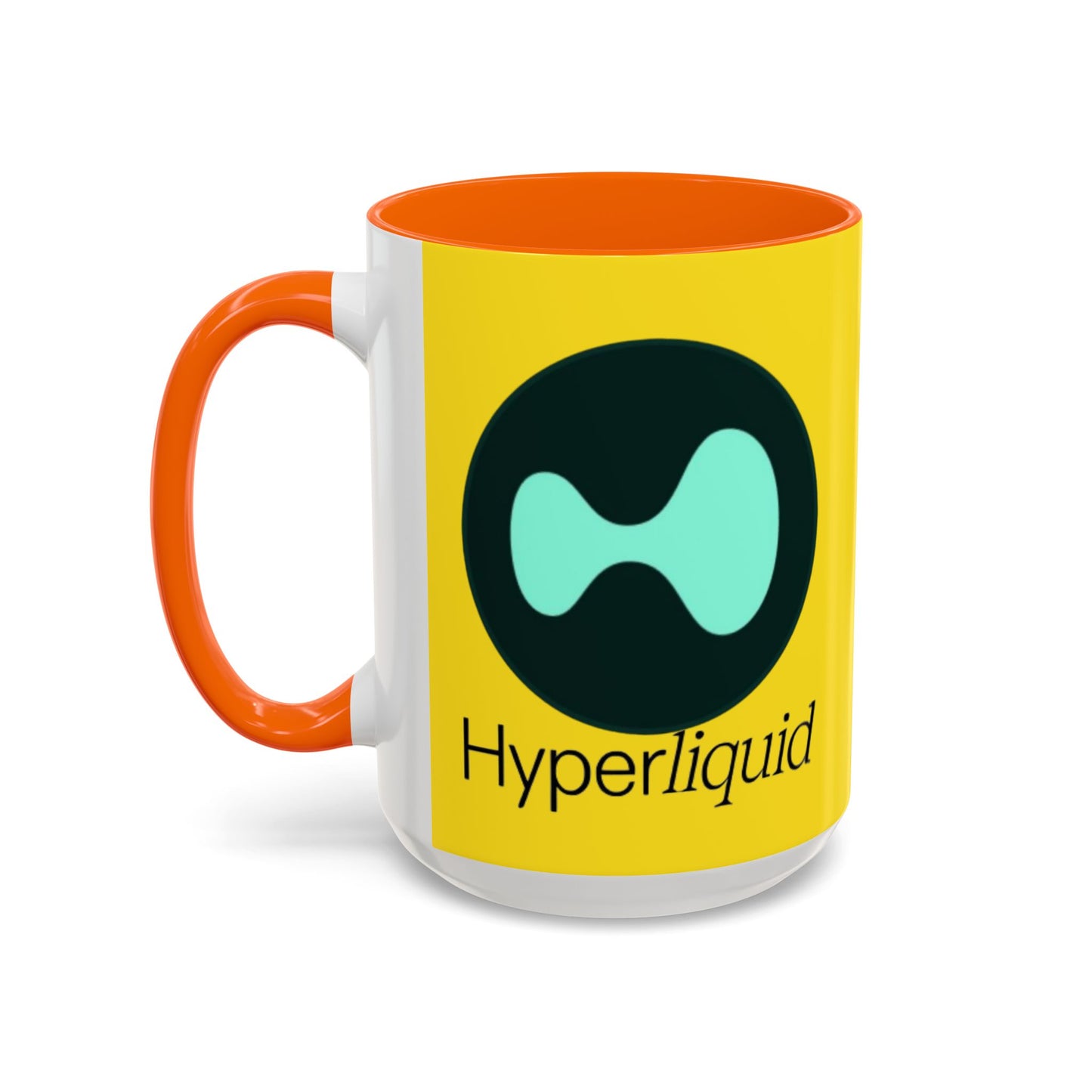 Hyperliquid Black font Yellow Accent Mug by cypherpunkgear.com
