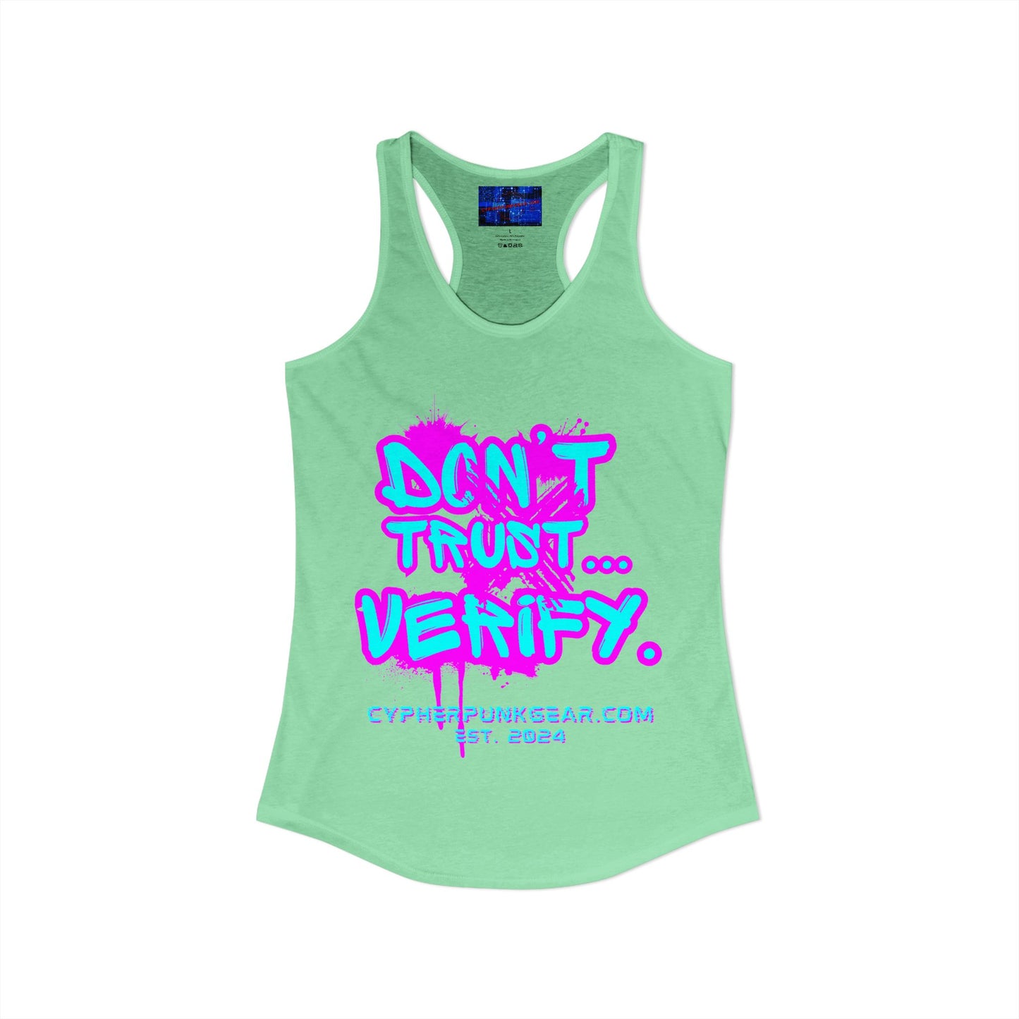 Don't Trust...Verify. Women's Racerback Tank Top by cypherpunkgear.com