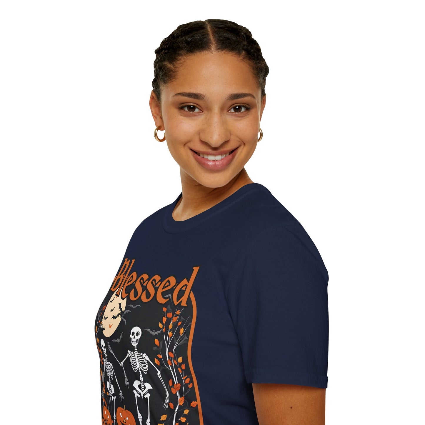 Spooktacular Skeletons of Samhain Dark colors Unisex T-Shirt by CreepyCrafts.boo