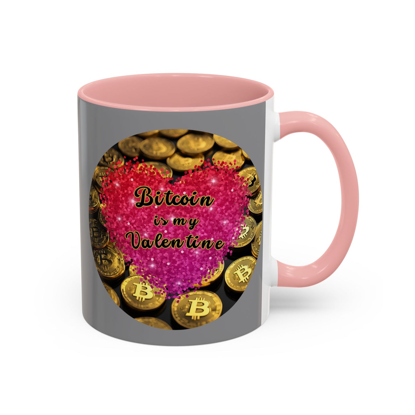 Bitcoin is My Valentine Grey Accent Mug by cypherpunkgear.com