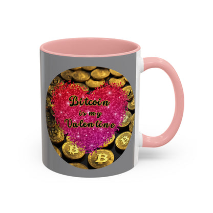 Bitcoin is My Valentine Grey Accent Mug by cypherpunkgear.com