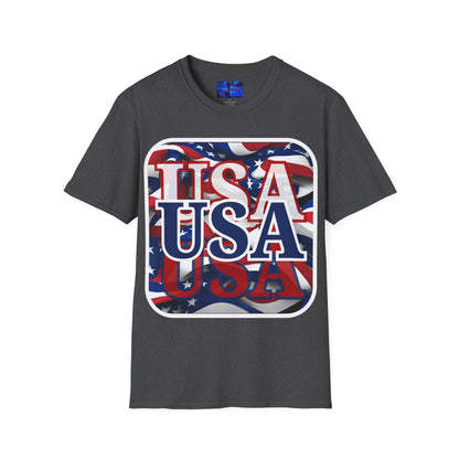 Red White and BLUE USA Patriot Dark colors Unisex T-Shirt by cypherpunkgear.com